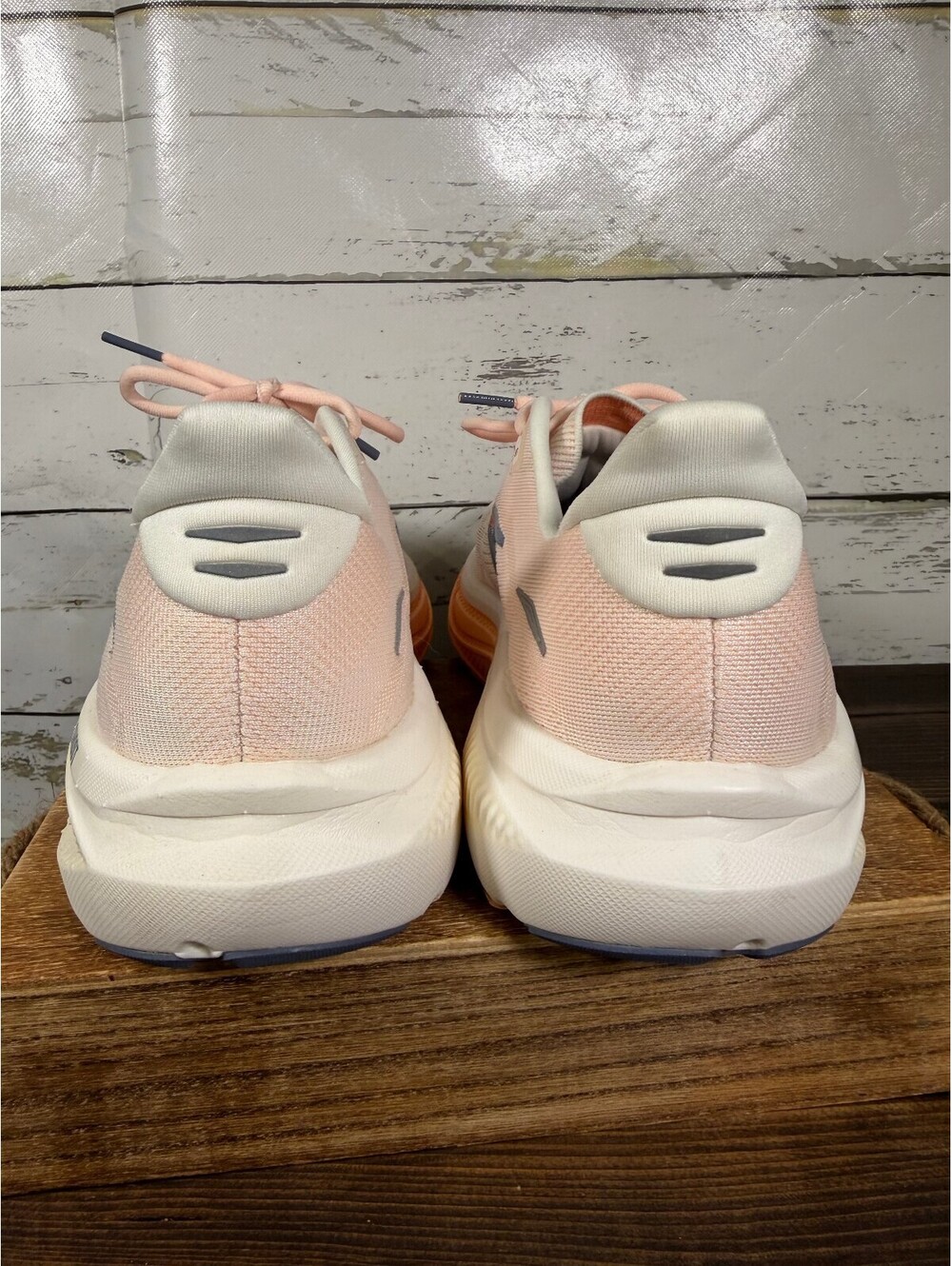 Brooks Ghost 18 Running Shoes Star White/Cyber Peach/Grey Size Women's 9.5 - Picture 5 of 8